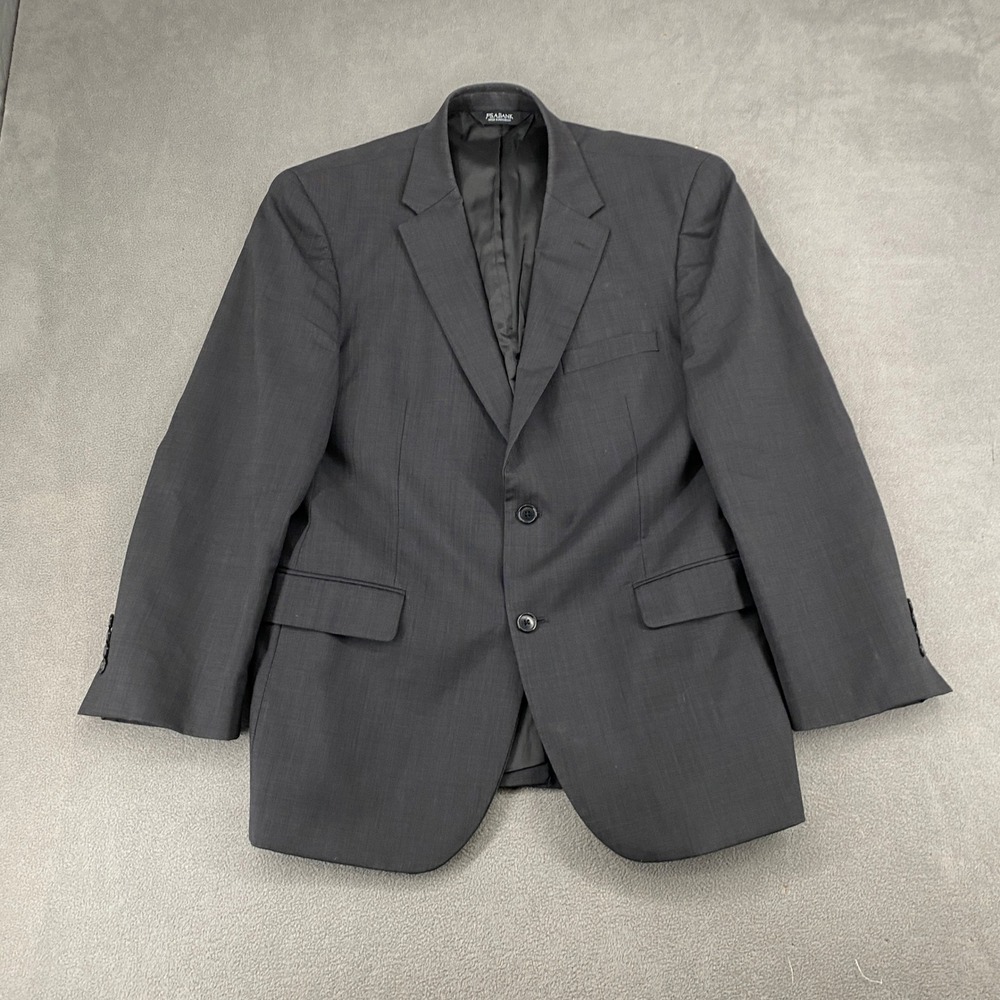 Jos A Bank Executive Suit Jacket 42R Charcoal Gray 100% Wool Traditional Fit